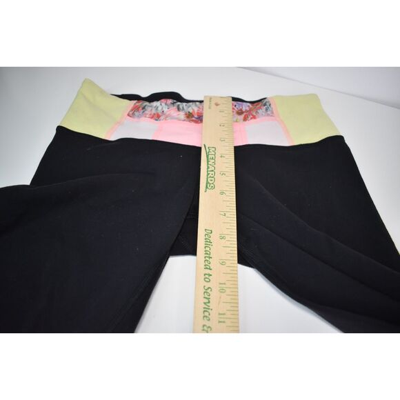 Lululemon Wunder Under Reversible Cropped Legging Floral Yellow Pink Womens 6 - Picture 3 of 8